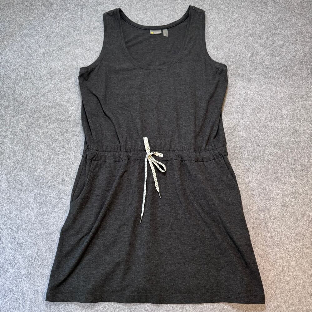 Zella Womens Large Charcoal Gray Sleeveless Drawstring Pocket Athleisure Dress